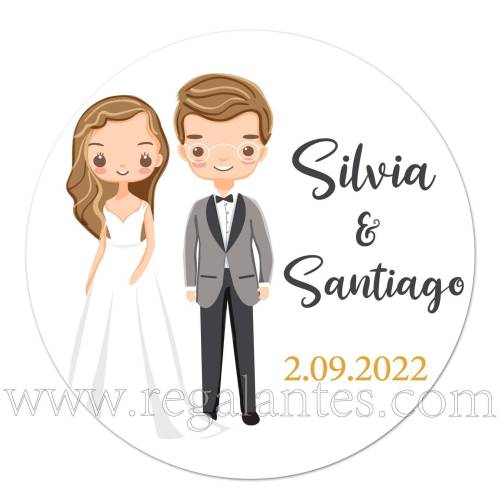 Pegatinas personalizadas para bodas con colores vivos - Pegatinas Y Etiquetas Personalizadas boda