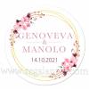 Pegatinas personalizadas para bodas con diseño de flores - Pegatinas Y Etiquetas Personalizadas boda