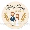 Pegatinas personalizadas para bodas con dibujo de novios - Pegatinas Y Etiquetas Personalizadas boda