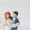 Figura para Tarta de Boda “Just Married” de 17 cm, Muñecos de Novios Originales para Decoración de Pastel - Figuras tarta