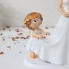 Figura Novios con Hija para Tarta de Boda, Decoración Original 21,5 cm, Detalle Emotivo para Novios - Figuras tarta