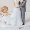 Figura Novios con Hija para Tarta de Boda, Decoración Original 21,5 cm, Detalle Emotivo para Novios - Figuras tarta