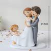 Figura Novios con Hija para Tarta de Boda, Decoración Original 21,5 cm, Detalle Emotivo para Novios - Figuras tarta
