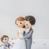 Figura Novios con Niño para Tarta de Boda, Muñecos Decorativos 21,5 cm - Figuras tarta