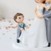Figura Novios con Niño para Tarta de Boda, Muñecos Decorativos 21,5 cm - Figuras tarta