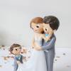 Figura Novios con Niño para Tarta de Boda, Muñecos Decorativos 21,5 cm - Figuras tarta