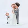 Figura Novios con Niño para Tarta de Boda, Muñecos Decorativos 21,5 cm - Figuras tarta