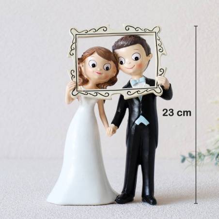 Figura Novios para Tarta de Boda, Decoración de Tarta de 23 cm - Figuras tarta