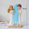 Figura Tarta Boda con Tabla de Surf, 18 cm, Muñecos Originales para Pastel de Novios - Figuras tarta