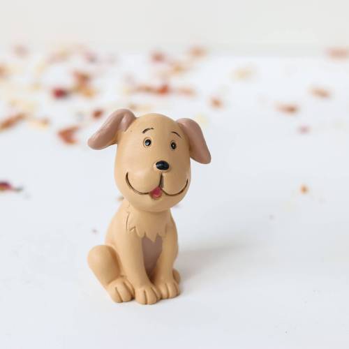 Figura Decorativa Perro Marrón, 7 cm, Detalle Original para Comunión, Bautizo o Boda - Figuras tarta