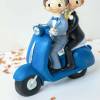 Figura Novios en Moto para Tarta de Boda, Pareja Gay, Decoración Original 17 cm - Figuras tarta