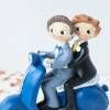 Figura Novios en Moto para Tarta de Boda, Pareja Gay, Decoración Original 17 cm - Figuras tarta