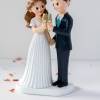 Figura Novios Tarta Boda con Copas Doradas, 19,5 cm, Adorno Tarta Pastel - Figuras tarta