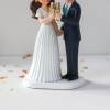 Figura Novios Tarta Boda con Copas Doradas, Novio rubio, 19,5 cm, Adorno Tarta Pastel - Figuras tarta