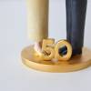 Figura de Novios 50 Años de Casados, Decoración Tarta Aniversario Bodas de Oro 21cm - Figuras tarta