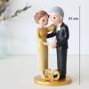 Figura de Novios 50 Años de Casados, Decoración Tarta Aniversario Bodas de Oro 21cm - Figuras tarta