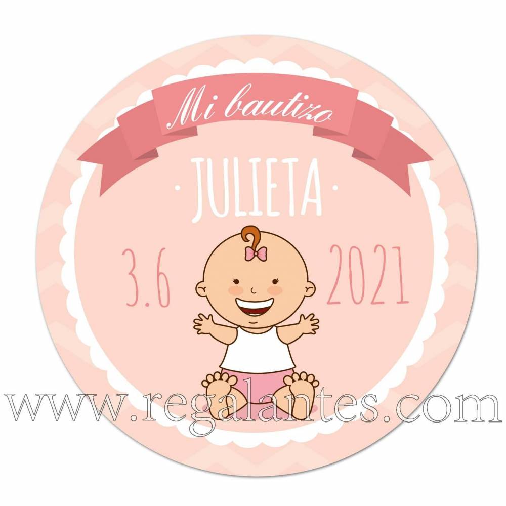 Pegatinas personalizadas para bautizo de niña - Pegatinas Y Etiquetas Personalizadas Bautizo