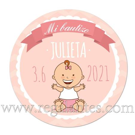 Pegatinas personalizadas para bautizo de niña - Pegatinas Y Etiquetas Personalizadas Bautizo