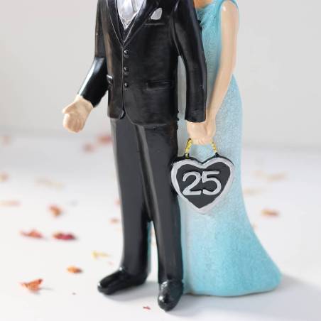 Figura para tarta de boda Bodas de plata 25 aniversario - Figuras tarta