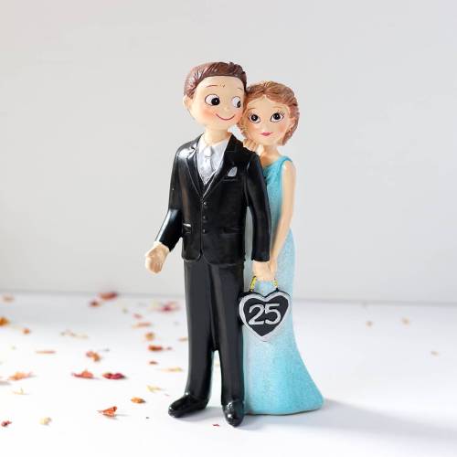 Figura para tarta de boda Bodas de plata 25 aniversario - Figuras tarta