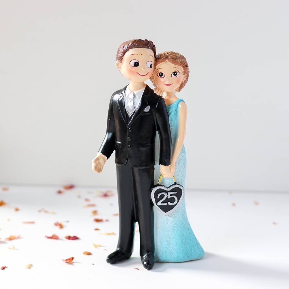 Figura para tarta de boda Bodas de plata 25 aniversario - Figuras tarta
