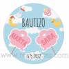 Pegatinas personalizadas de bautizos para gemelas o mellizas niña - Pegatinas Y Etiquetas Personalizadas Bautizo