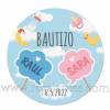 Pegatinas personalizadas de bautizo para mellizos - Pegatinas Y Etiquetas Personalizadas Bautizo