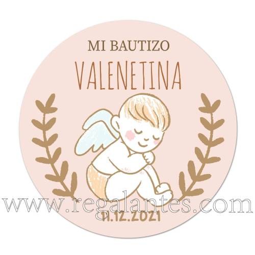 Pegatinas personalizadas de bautizo para niña ángel - Pegatinas Y Etiquetas Personalizadas Bautizo