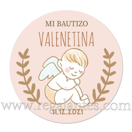 Pegatinas personalizadas de bautizo para niña ángel - Pegatinas Y Etiquetas Personalizadas Bautizo