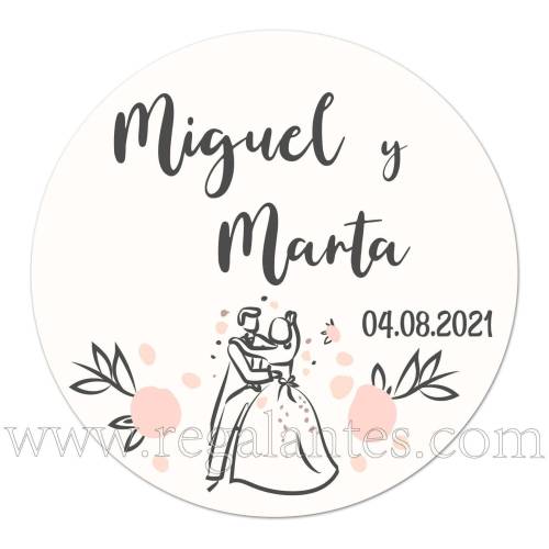 Pegatinas personalizadas para bodas con iniciales - Pegatinas Y Etiquetas Personalizadas boda