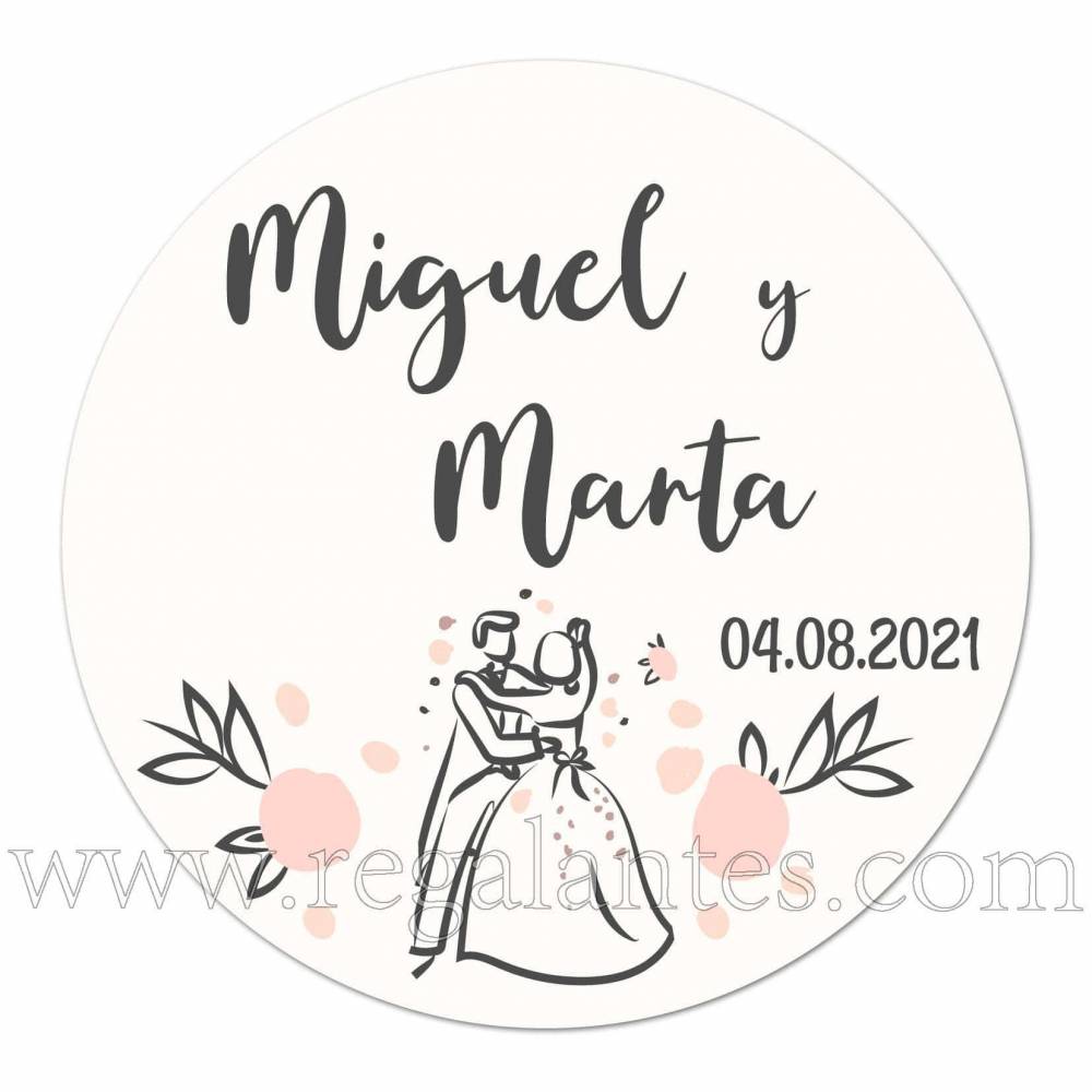 Pegatinas personalizadas para bodas con iniciales - Pegatinas Y Etiquetas Personalizadas boda