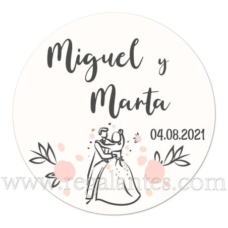 Pegatinas personalizadas para bodas con iniciales - Pegatinas Y Etiquetas Personalizadas boda