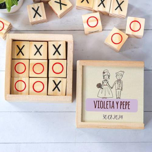 Juego 3 en raya personalizado con grabación "Kilig" Detalles invitados boda - Juegos personalizados de boda