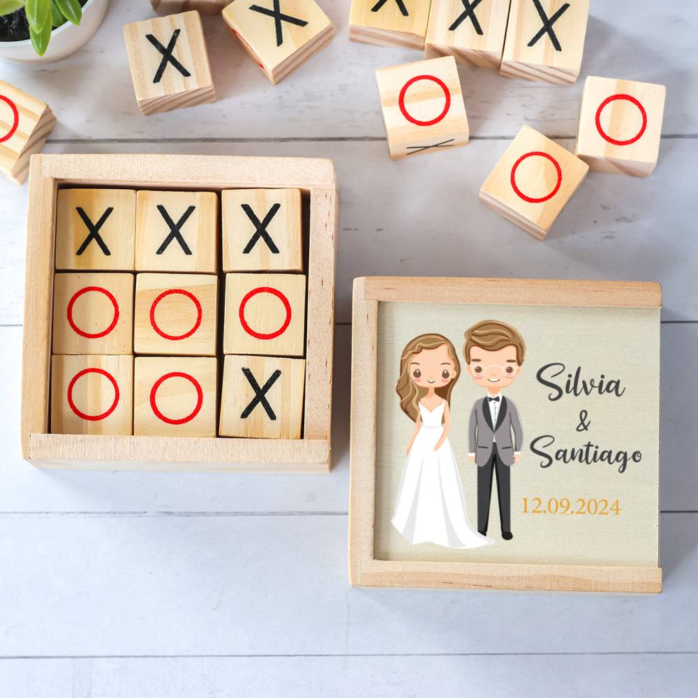 Juego 3 en raya personalizado con grabación "Lemonnade" Detalles invitados boda - Juegos personalizados de boda