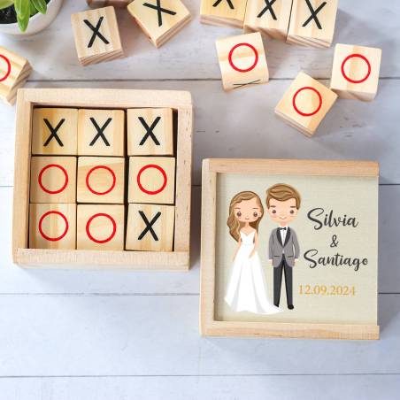 Juego 3 en raya personalizado con grabación "Lemonnade" Detalles invitados boda - Juegos personalizados de boda