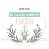 Pegatinas de flores para comunión de niña - Pegatinas Y Etiquetas Personalizadas Comunión