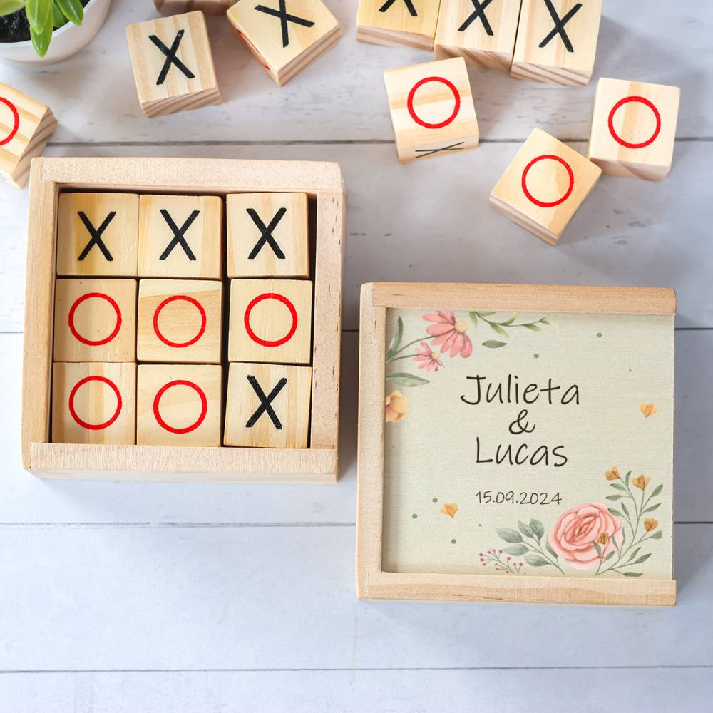 Juego 3 en raya personalizado con grabación "Paz" Detalles invitados boda - Juegos personalizados de boda