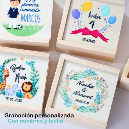 Juego 3 en raya personalizado con grabación " Valentina" Detalles invitados bautizo - Inicio