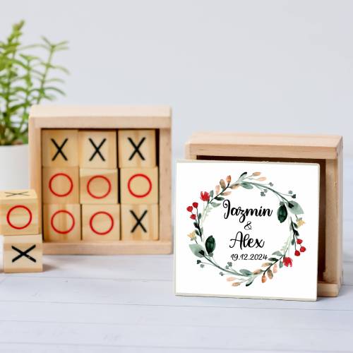 Juego 3 en raya personalizado con pegatina "Ágape" Detalles invitados boda - Juegos personalizados de boda