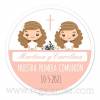 Pegatinas personalizadas para comunión de gemelas - Pegatinas Y Etiquetas Personalizadas Comunión