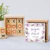 Juego 3 en raya personalizado con pegatina "Floral" Detalles invitados boda - Juegos personalizados de boda