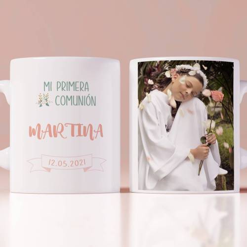 Taza personalizada primera comunión foto niña - Detalles Personalizados