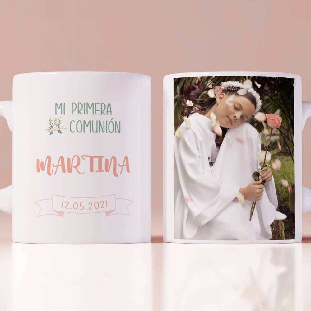 Taza personalizada primera comunión foto niña - Detalles Personalizados