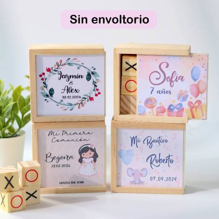 Juego 3 en raya personalizado con pegatina "Selva" Detalles invitados boda - Juegos personalizados de boda
