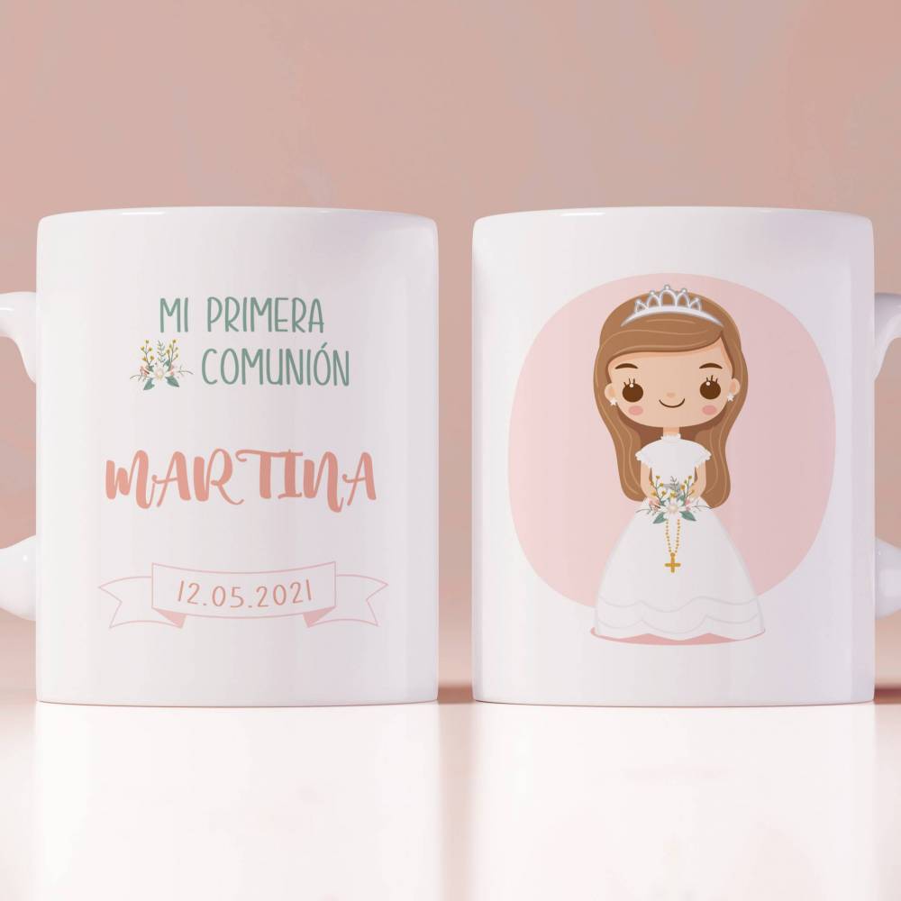 Taza comunión personalizada para niña - Detalles Personalizados