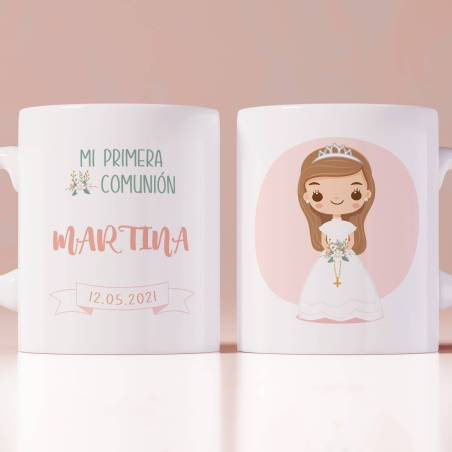 Taza comunión personalizada para niña - Detalles Personalizados
