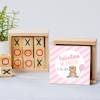 Juego 3 en raya personalizado con pegatina "Valentina" Detalles invitados bautizo - Juegos personalizados de bautizo