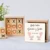 Juego 3 en raya personalizado con pegatina "Gemelas Elefantes" Detalles invitados bautizo - Juegos personalizados de bautizo