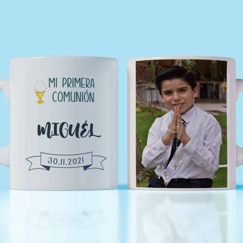 Taza personalizada de la primera comunión con foto del niño - Detalles Personalizados