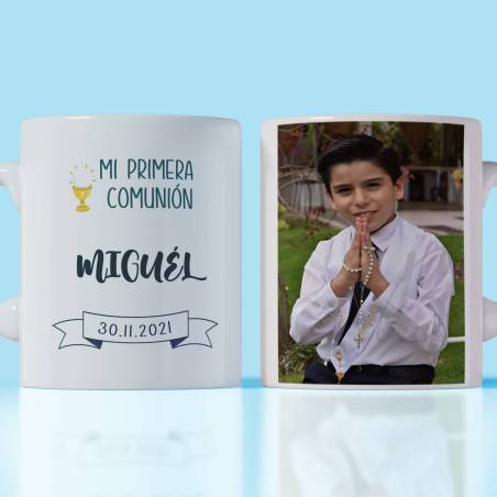 Taza personalizada de la primera comunión con foto del niño - Detalles Personalizados